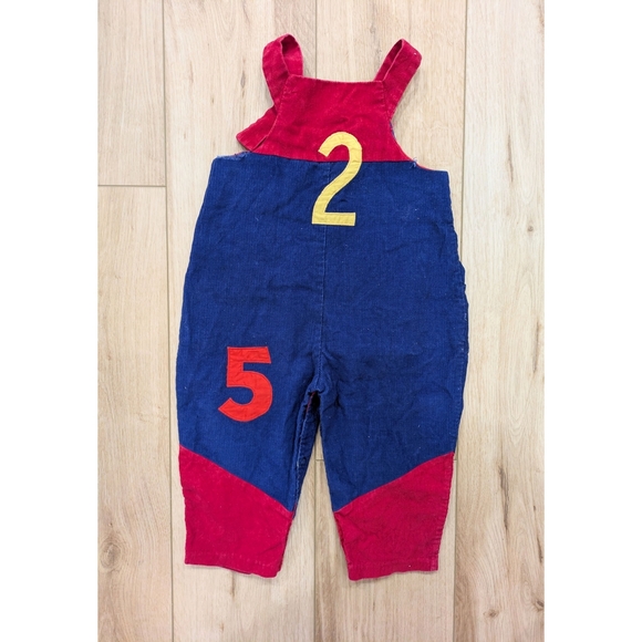 Vintage Colourblock Number Overalls - Picture 2 of 7